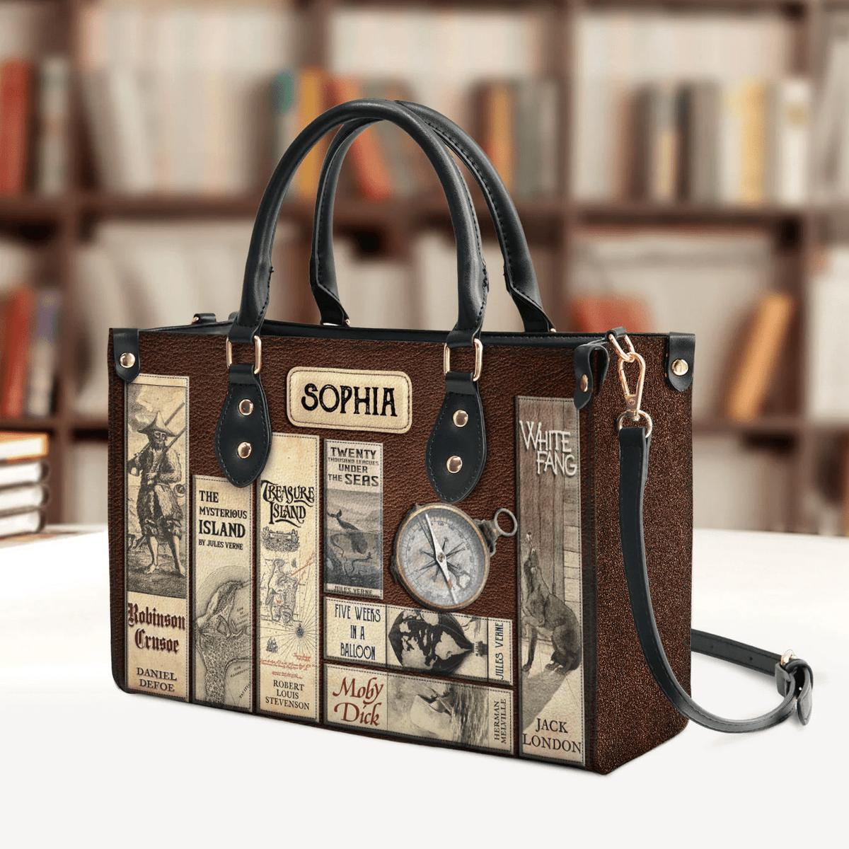 Personalized Handbags for Adventure Book Lovers, Custom Libro Handbags,The Perfect Leather Bag for Women