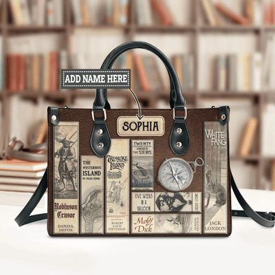 Personalized Handbags for Adventure Book Lovers, Custom Libro Handbags,The Perfect Leather Bag for Women