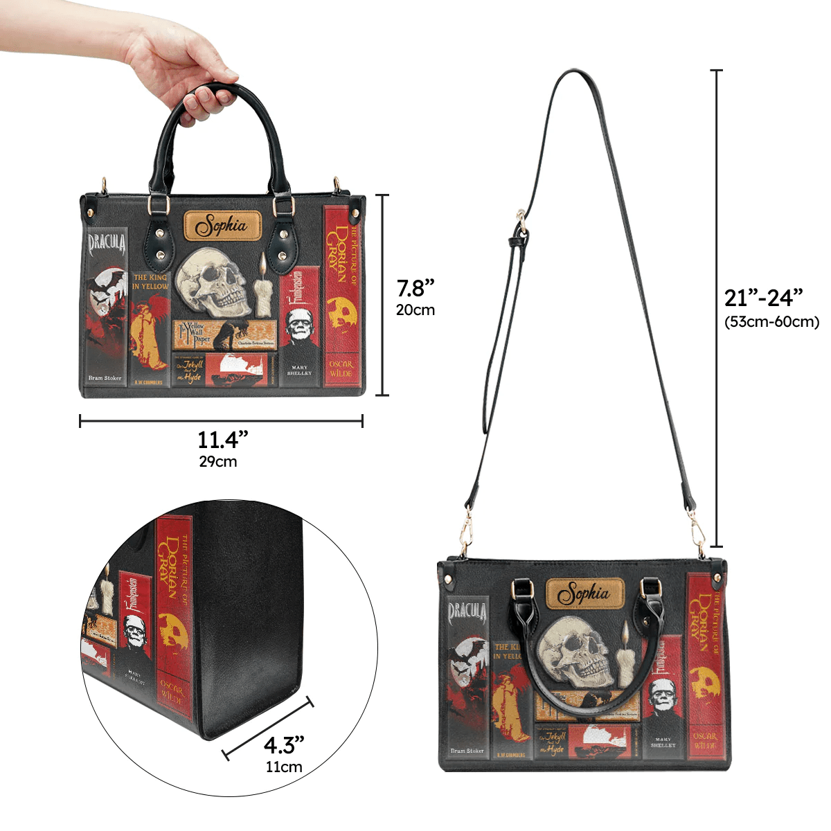 Custom Libro Handbags,Horror-inspired Libro Handbag , Personalized Handbags for Women