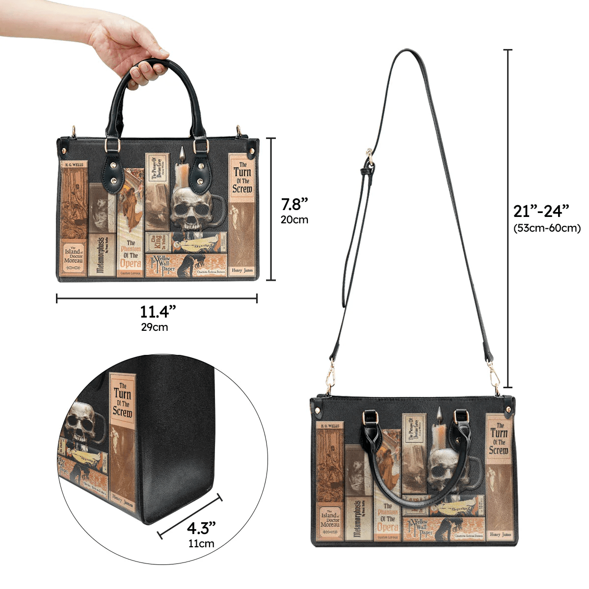 Custom Libro Handbags, Horror-inspired Libro Handbag, Custom Libro Handbags for Women