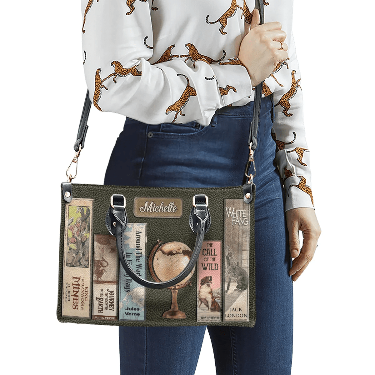 Personalized Handbags for Adventure Books Lovers, Custom Libro Handbags, The Leather Bag For Women
