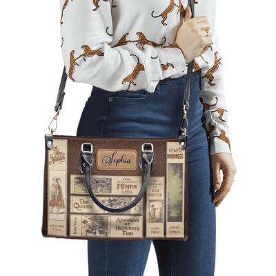 Personalized Handbags for Adventure Books Lovers, Libro Handbags, The Perfect Leather Bag Gift