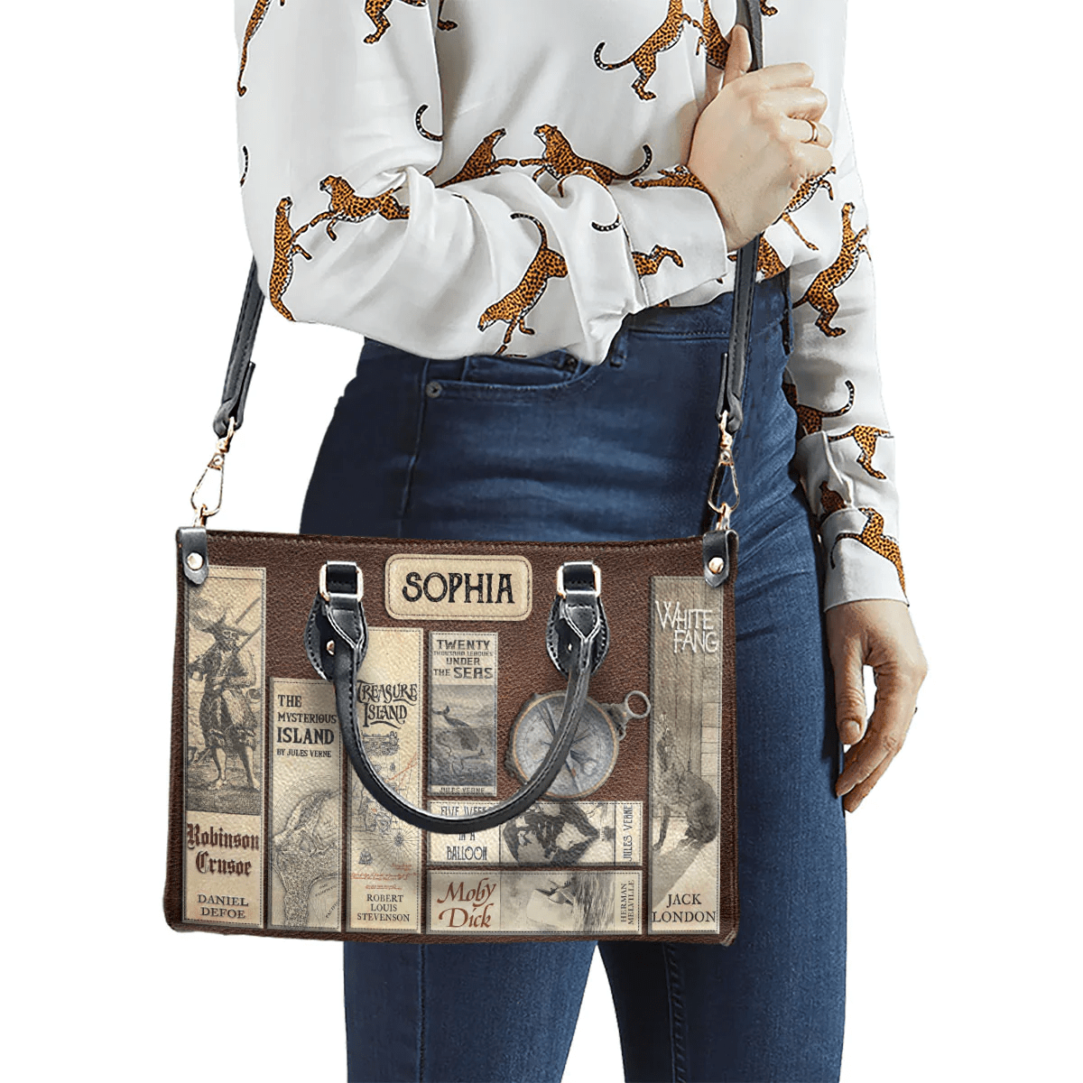 Personalized Handbags for Adventure Book Lovers, Custom Libro Handbags,The Perfect Leather Bag for Women