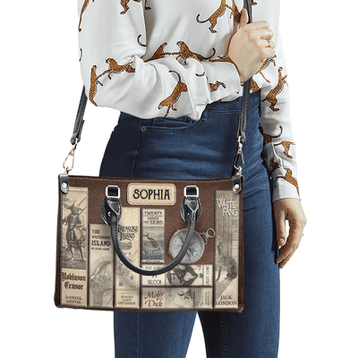 Personalized Handbags for Adventure Book Lovers, Custom Libro Handbags,The Perfect Leather Bag for Women