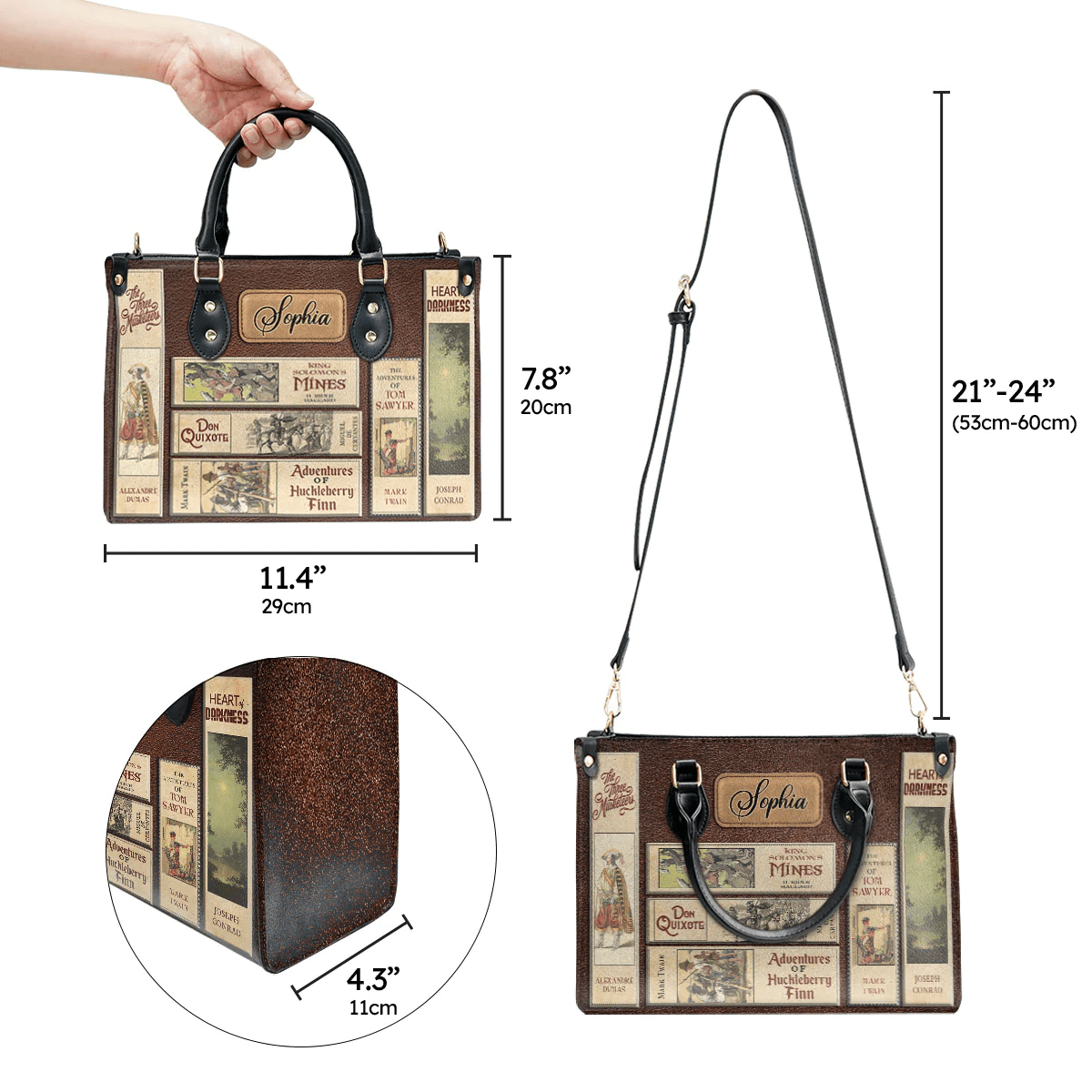 Personalized Handbags for Adventure Books Lovers, Libro Handbags, The Perfect Leather Bag Gift