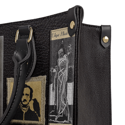 Custom Libro Handbags, Edgar Allan Poe, Leather Handbag for Women,