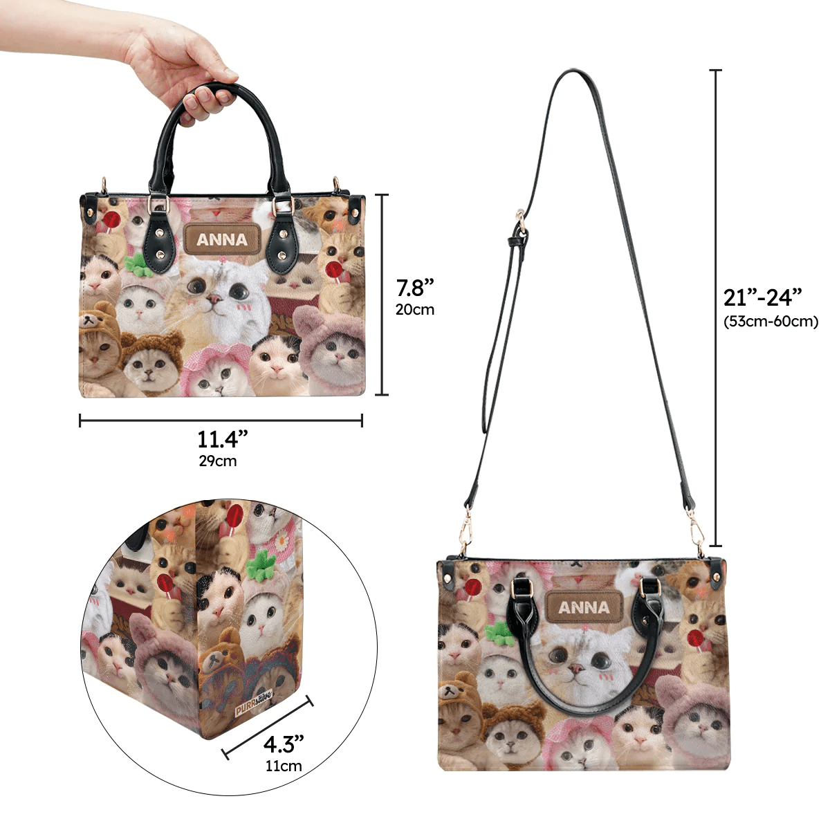 Custom Libro Handbag, Pesonalized your cat on Libro Bag, Leather Handbag for Women