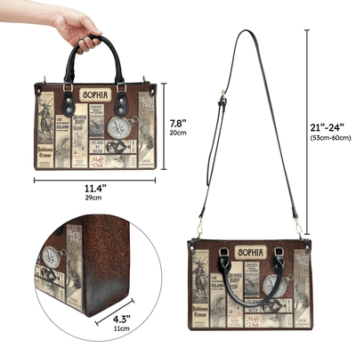 Personalized Handbags for Adventure Book Lovers, Custom Libro Handbags,The Perfect Leather Bag for Women