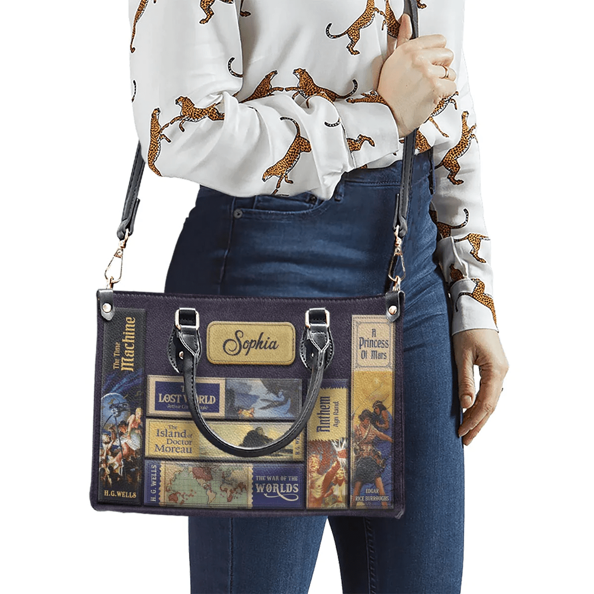 Custom Handbag , Personalized Libro Handbags, The Perfect Gift for Sci-Fi Lovers, Leather Handbag