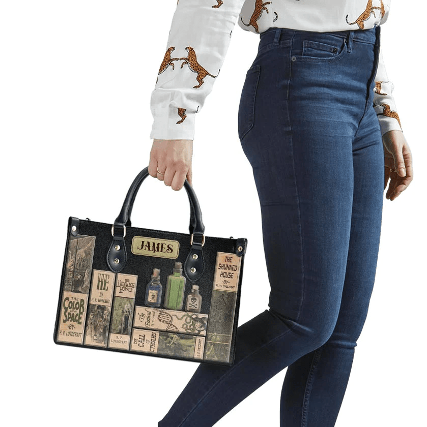 Custom Libro Handbags, Personalized Handbags for Horror | Lovecraft, The Perfect Leather Bag Gift for Women