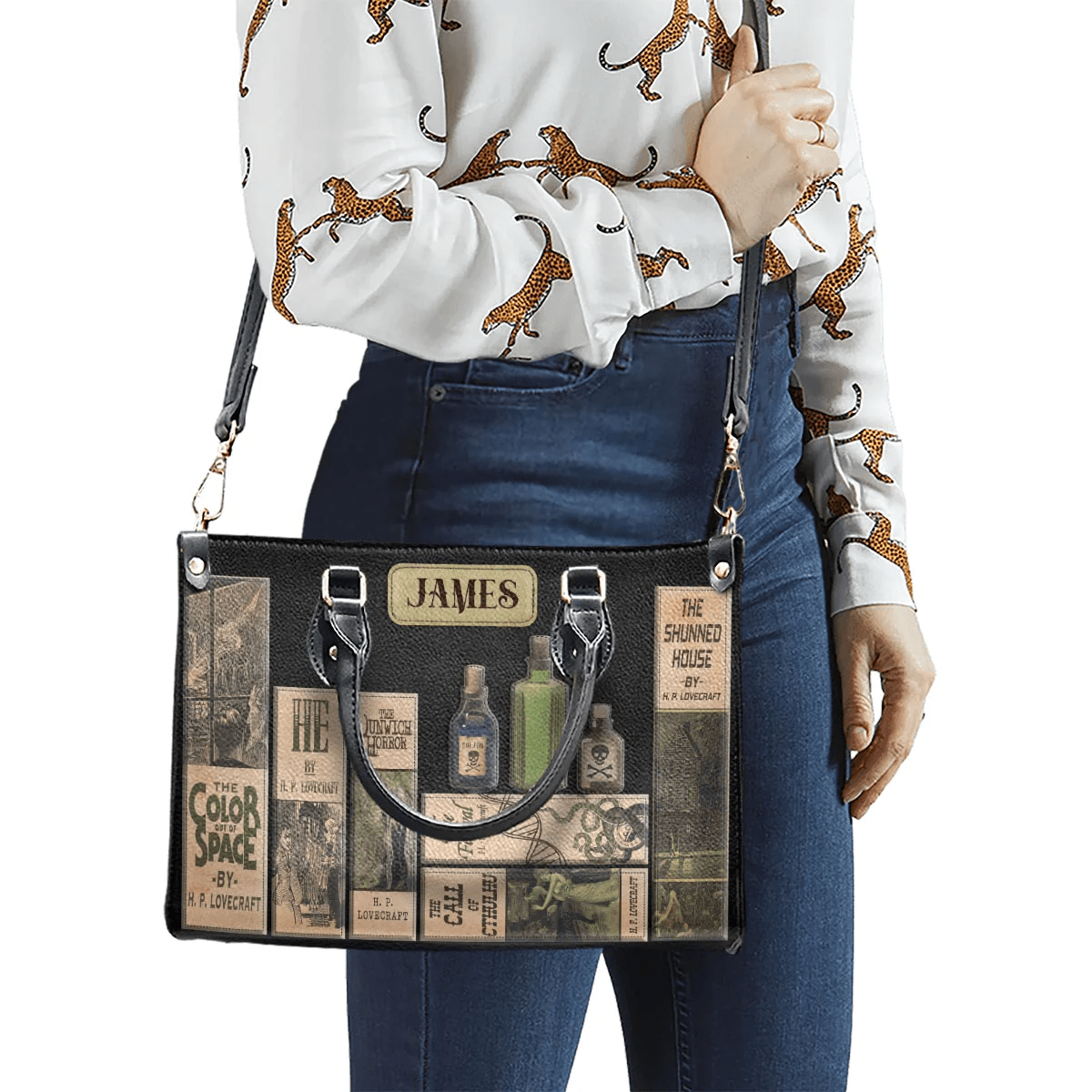 Custom Libro Handbags, Personalized Handbags for Horror | Lovecraft, The Perfect Leather Bag Gift for Women