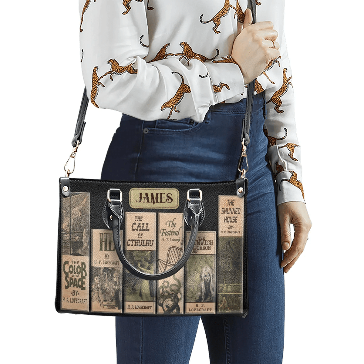 Custom Libro Handbags: Horror-inspired Libro Handbag for Lovecraft Enthusiasts, Personalized Handbags Gift