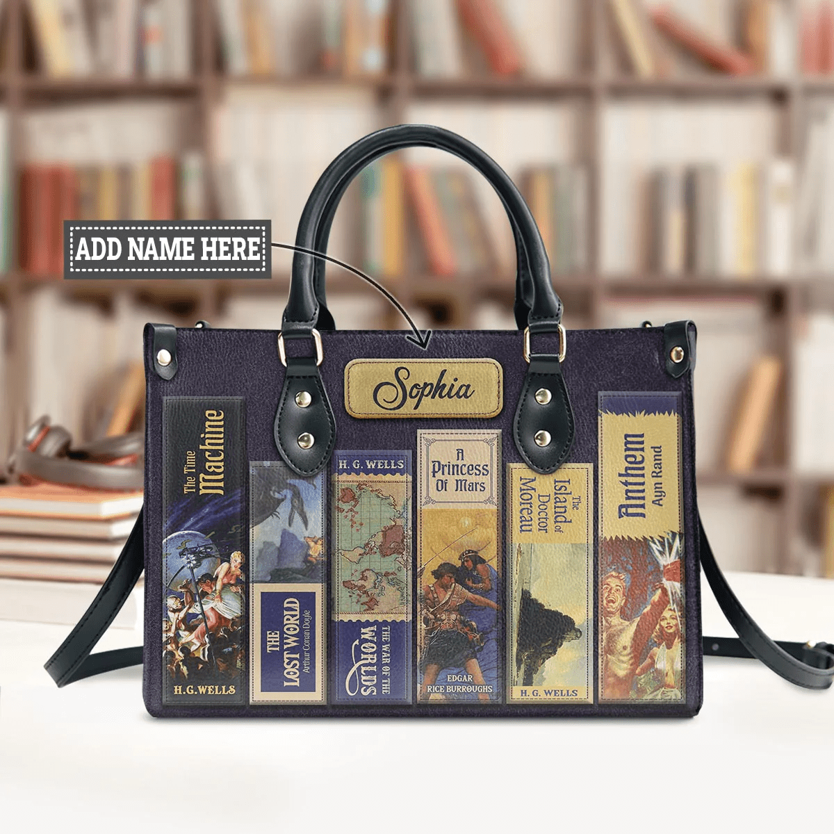 Personalized Handbags, Leather Bags, Custom Handbags Libro, The Perfect Gift for Women Sci-Fi Lovers