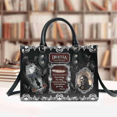 Leather Handbag, Honor the Legacy: Leather Bags for Bram Stoker Lovers ,Women's Shoulder Bag, Shopping Bag