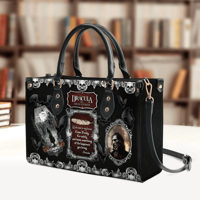 Leather Handbag, Honor the Legacy: Leather Bags for Bram Stoker Lovers ,Women's Shoulder Bag, Shopping Bag