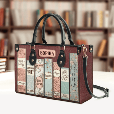 Personalized Handbags in Jane Austen Style, Pride and Prejudice Inspired, The Perfect Leather Bag Gift for Women, Woman Shoulder Bag, Shopping Bag, Leather Handbag