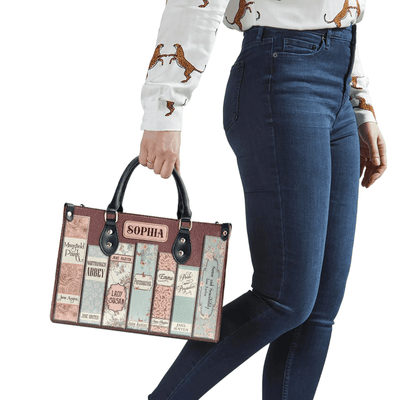 Personalized Handbags in Jane Austen Style, Pride and Prejudice Inspired, The Perfect Leather Bag Gift for Women, Woman Shoulder Bag, Shopping Bag, Leather Handbag