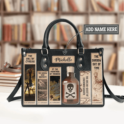 Personalized Libro Handbag, Lovecraft, Woman Shoulder Bag, Shopping Bag, Leather Handbag