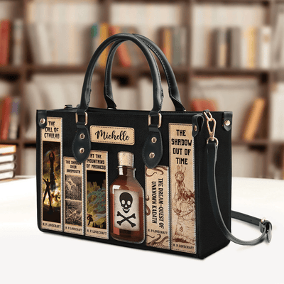 Personalized Libro Handbag, Lovecraft, Woman Shoulder Bag, Shopping Bag, Leather Handbag