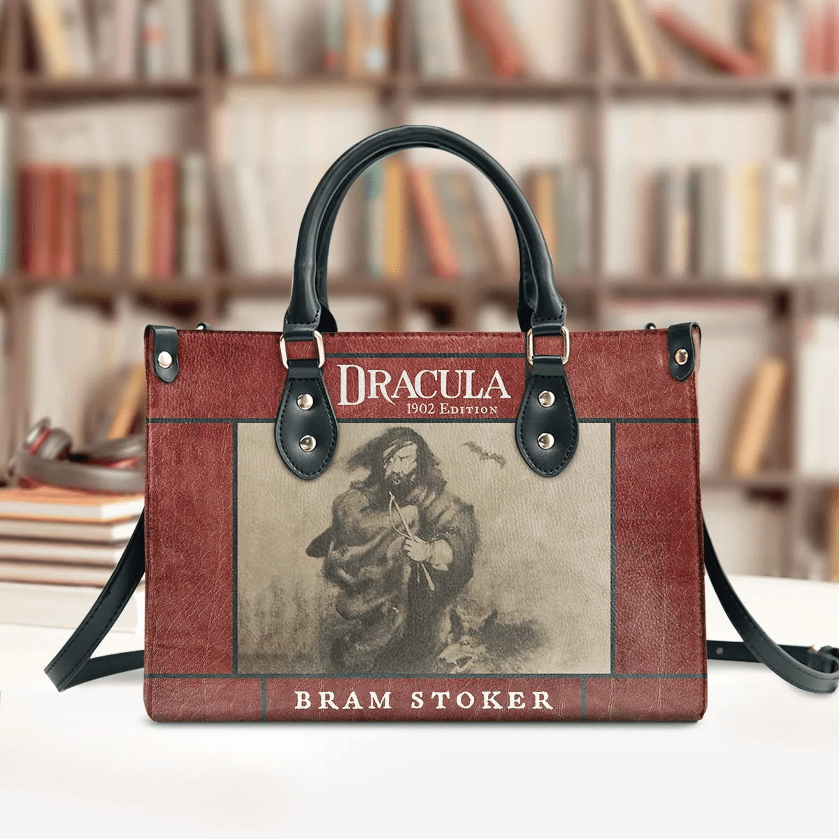 Custom Libro Handbags: Personalized Leather Bag Gift Inspired by Bram Stoker, Leather Bag Gift