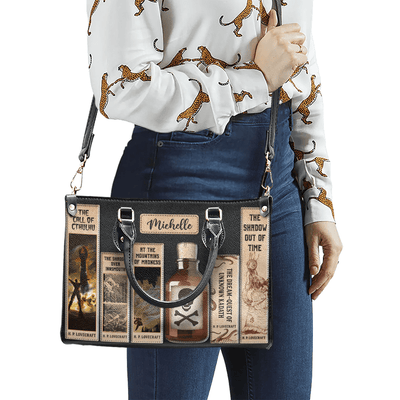 Personalized Libro Handbag, Lovecraft, Woman Shoulder Bag, Shopping Bag, Leather Handbag