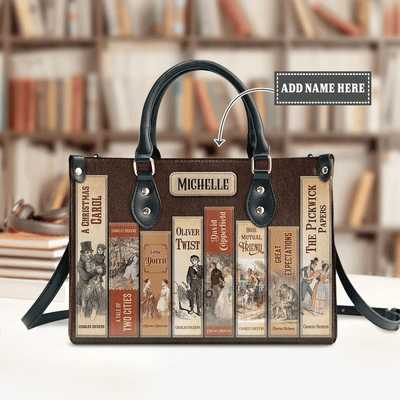Custom Libro Handbags, Personalized Handbags, Best Leather Bag Gift For Adventure Books Lovere