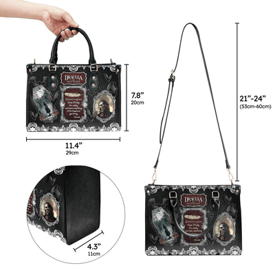 Leather Handbag, Honor the Legacy: Leather Bags for Bram Stoker Lovers ,Women's Shoulder Bag, Shopping Bag