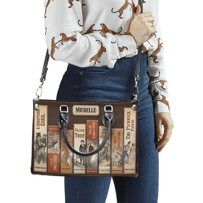 Custom Libro Handbags, Personalized Handbags, Best Leather Bag Gift For Adventure Books Lovere