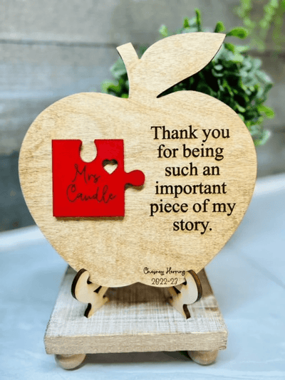 Thank You For Being An Important Piece of My Story| Teacher Gift| Teacher Sign|Teacher Appreciation Apple| Teacher Gifts| End Of Year Gifts
