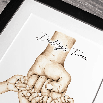 Personalised "Fist Bump" Dad Fathers Day Framed Gift, Birthday gift for Dad Daddy Grandad, Father's Day Gift for Dad Grandad, Gift from kids