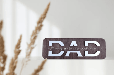 Personalized Dad & Kids Name Framed Sign, Fathers Day Gift, Dad's Children Name Framed Sign, Family Sign, Custom Gift for Dad, Dad Wood Sign