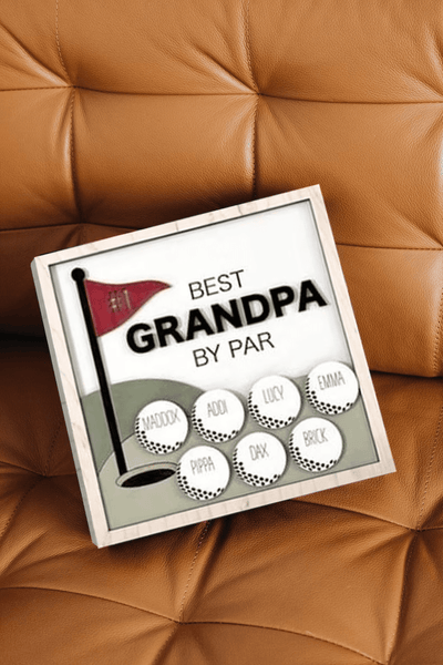 Personalized Wooden Golf Sign, Custom Frame Father, Personalized Plaque for Grandpa, Gift For Father, Best Papa by Par, Father Day Gift