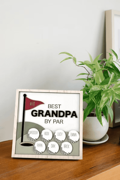Personalized Wooden Golf Sign, Custom Frame Father, Personalized Plaque for Grandpa, Gift For Father, Best Papa by Par, Father Day Gift