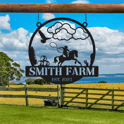Personalized Metal Farm Sign, Farmhouse Sign, Metal Sign For Farmer, Farmer Decor, Farm Address Sign, Farmer Gift, Farmer Outdoor Decor