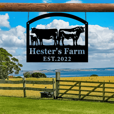 Personalized Metal Farm Sign, Farmhouse Sign, Metal Sign For Farmer, Farmer Decor, Farm Address Sign, Farmer Gift, Farmer Outdoor Decor