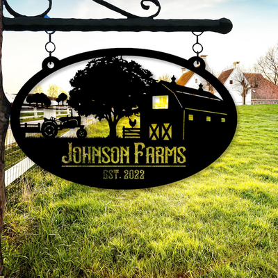 Personalized Metal Farm Sign, Farmhouse Sign, Metal Sign For Farmer, Farmer Decor, Farm Address Sign, Farmer Gift, Farmer Outdoor Decor