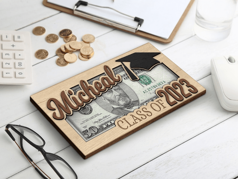 Money Holder For Graduation, Gift For 2023, Custom Gift For College, College Money Holder, Customizble Cash Holder, Personalized Gift