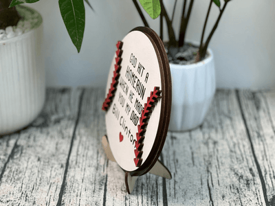 Father's Day Mother's Day Baseball Sign,Personalized Softball Gifts for Dad Mom from Kids,Fathers Day + Grandpa Present,God Hit a Homerun