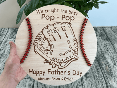 Custom DIY Baseball Dad Handprints Sign, Handprint Art, DIY Hand Print Gift For Dad, Baseball Dad Gift,Gift from Son,Keepsake Gift from Kids
