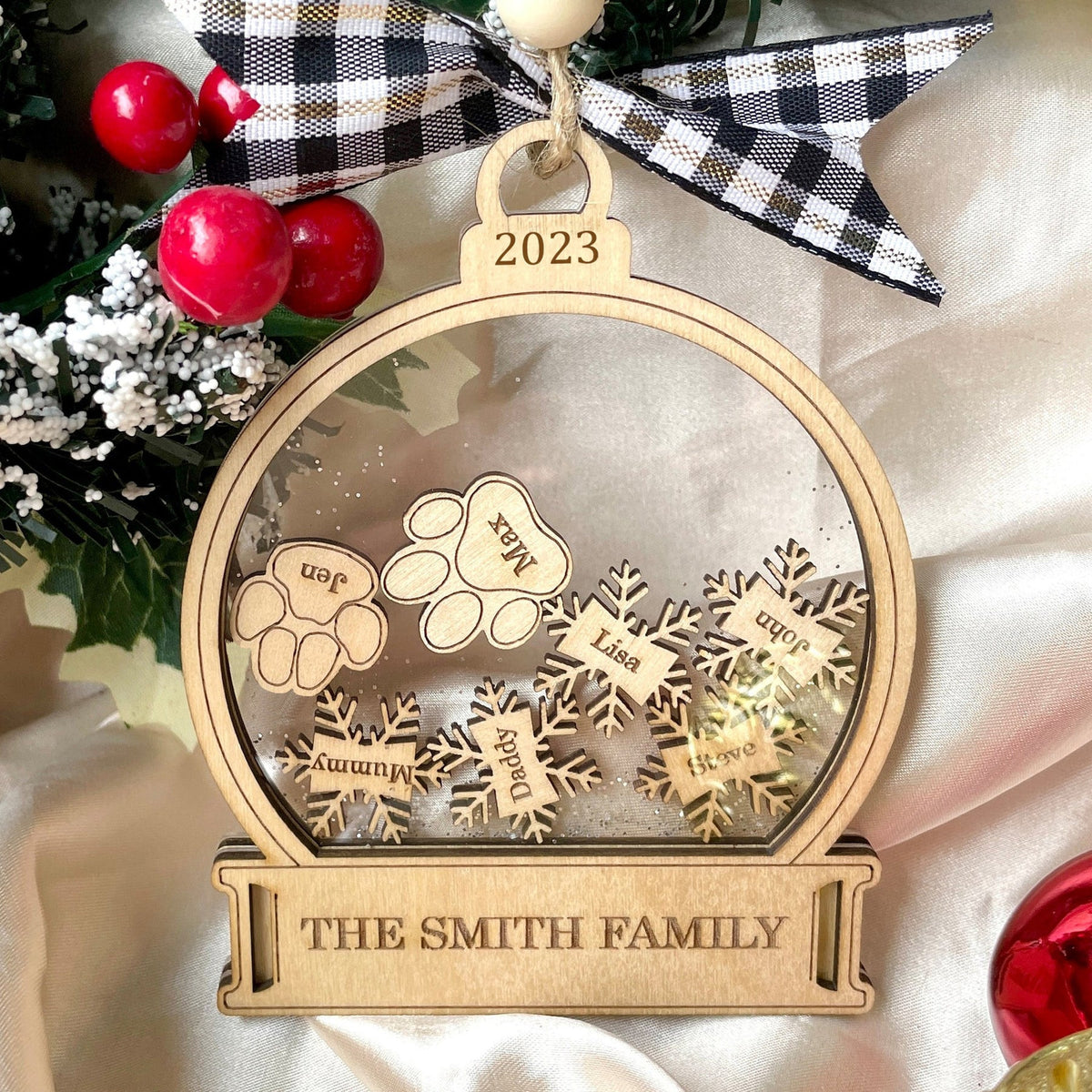 Personalized Family Snow Globe Ornament 2023