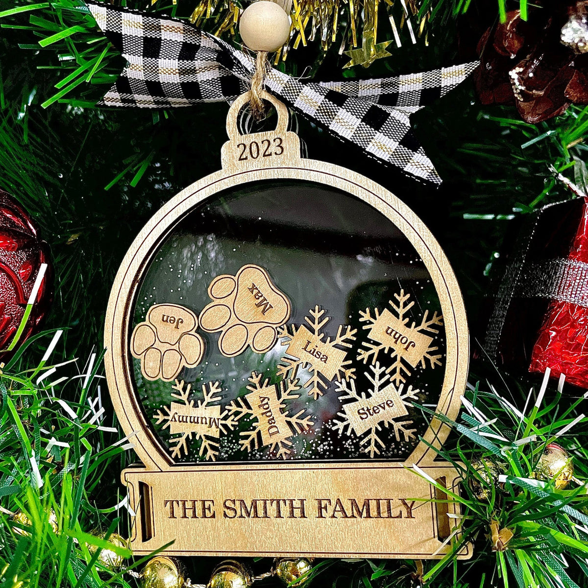 Personalized Family Snow Globe Ornament 2023