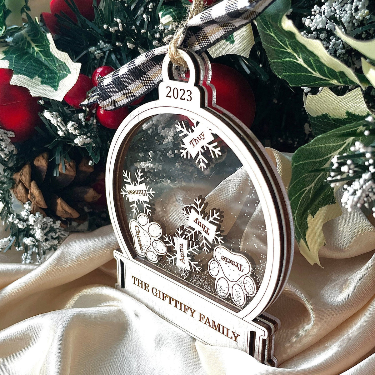 Personalized Family Snow Globe Ornament 2023