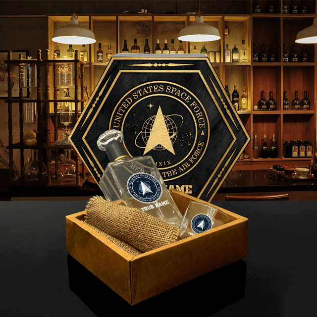 Custom Engraved Military Whiskey Decanter Set for Veterans Gift