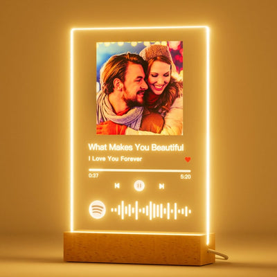 Custom Spotify Plaque Anniversary Ideal Gifts for Him - Spotify Glass Plaque Birthday Gifts for Women - Personalized Acrylic Song with Photo Music Plaque