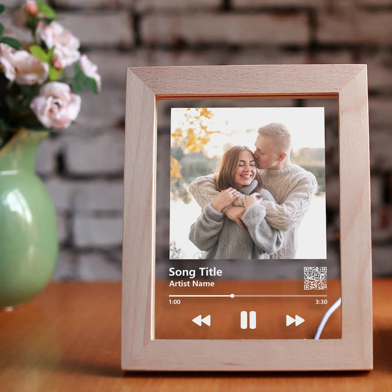 Custom Spotify Plaque Valentine's Gifts Scannable Music Plaque Personalized Spotify Gift For Her