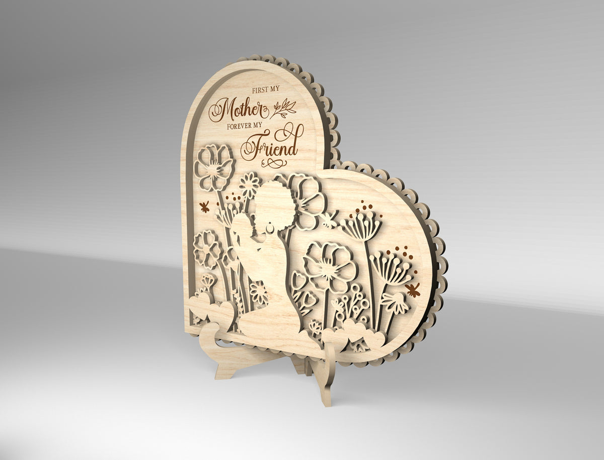 Afro Mom And Baby Stand Decor, First Mom Now Grandma Gift, Grandma Garden, Mothers Day Gifts