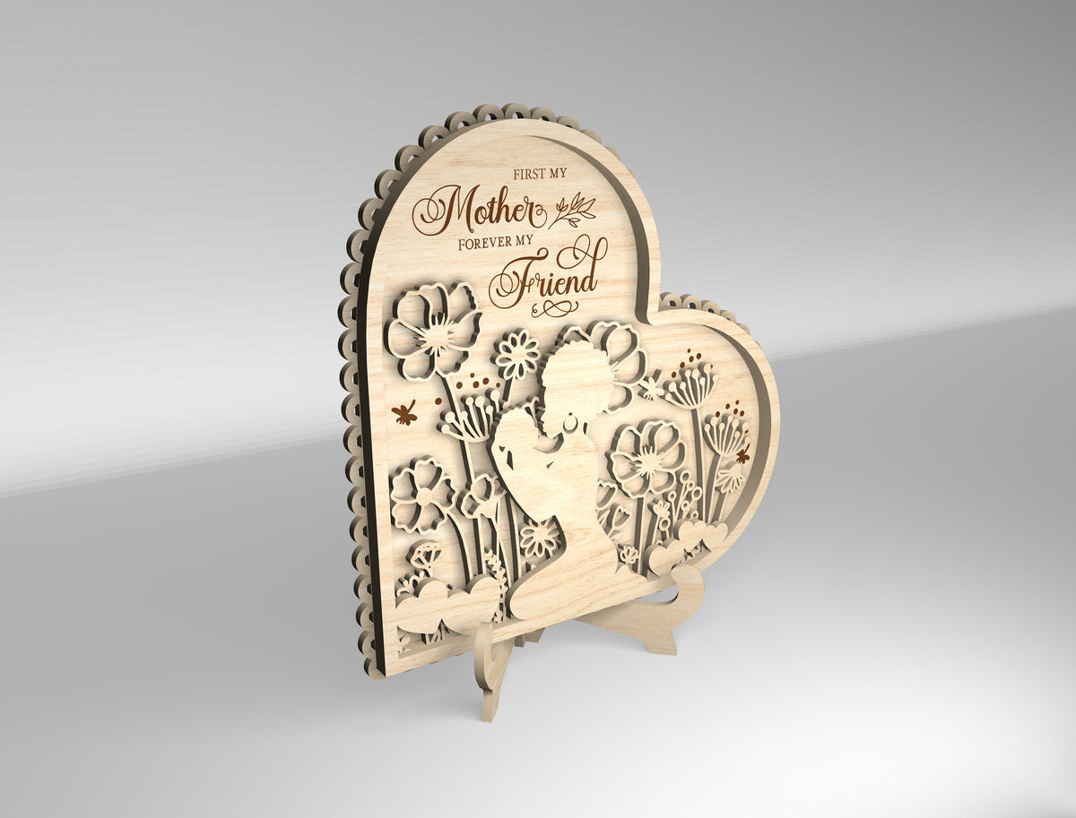 Afro Mom And Baby Stand Decor, First Mom Now Grandma Gift, Grandma Garden, Mothers Day Gifts