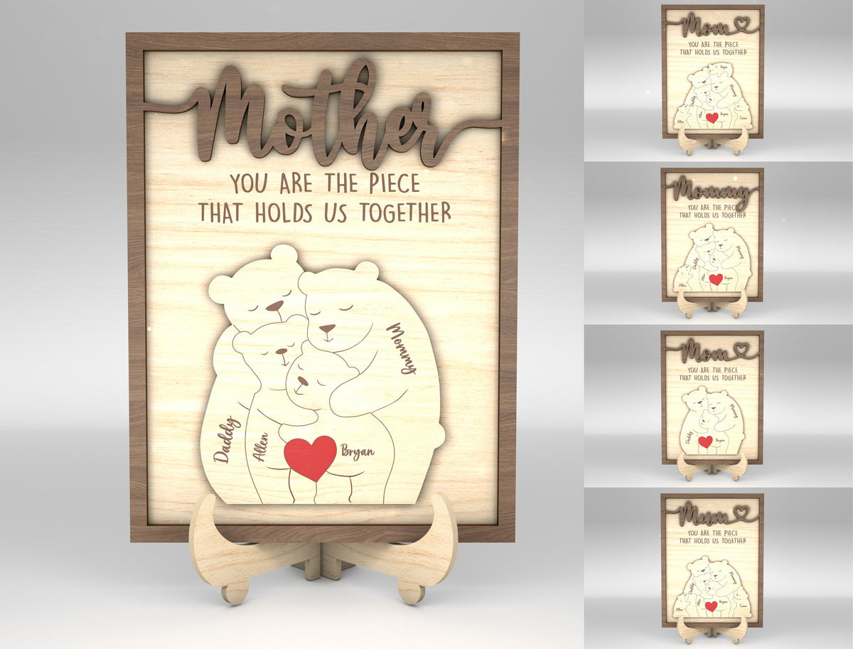 Bear Family, First Mom Now Grandma Gift, Grandma Garden, Mothers Day Gifts