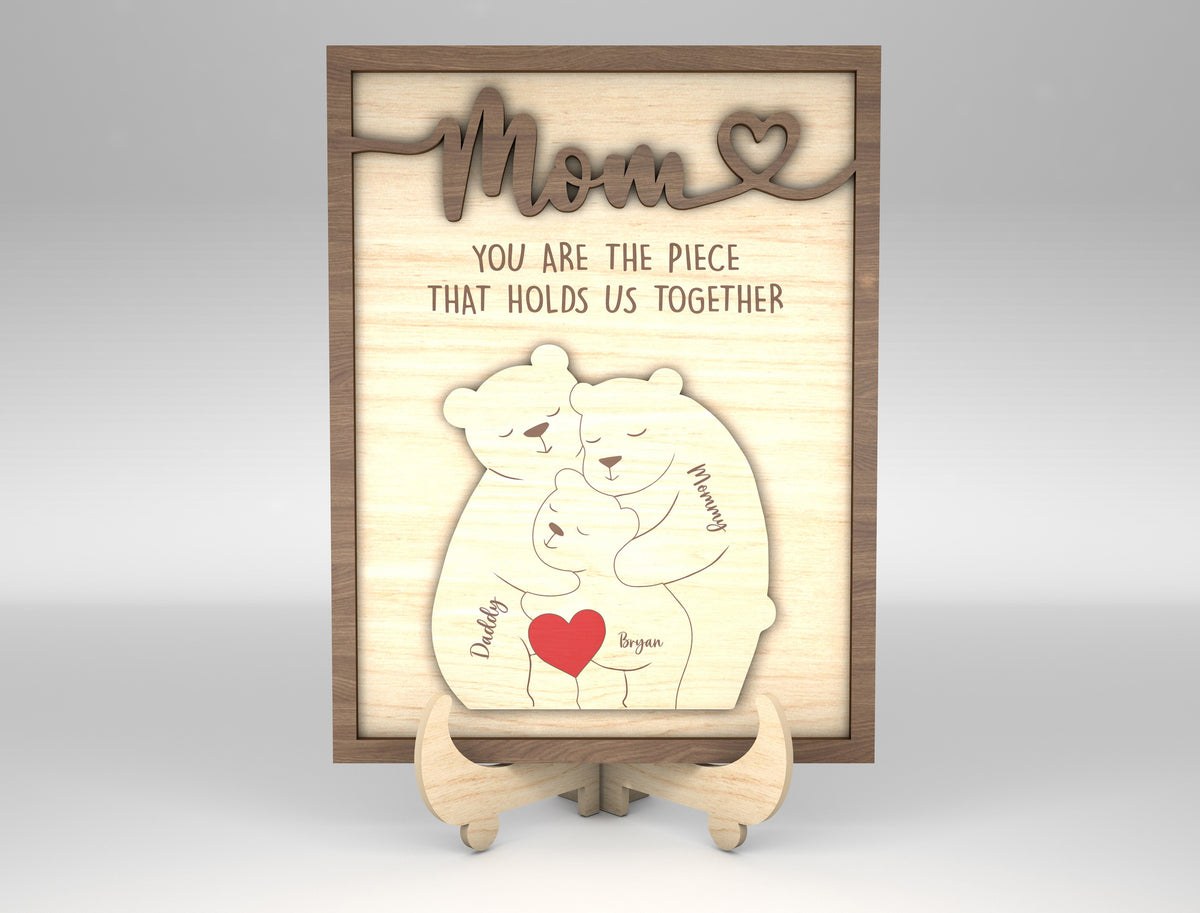 Bear Family, First Mom Now Grandma Gift, Grandma Garden, Mothers Day Gifts