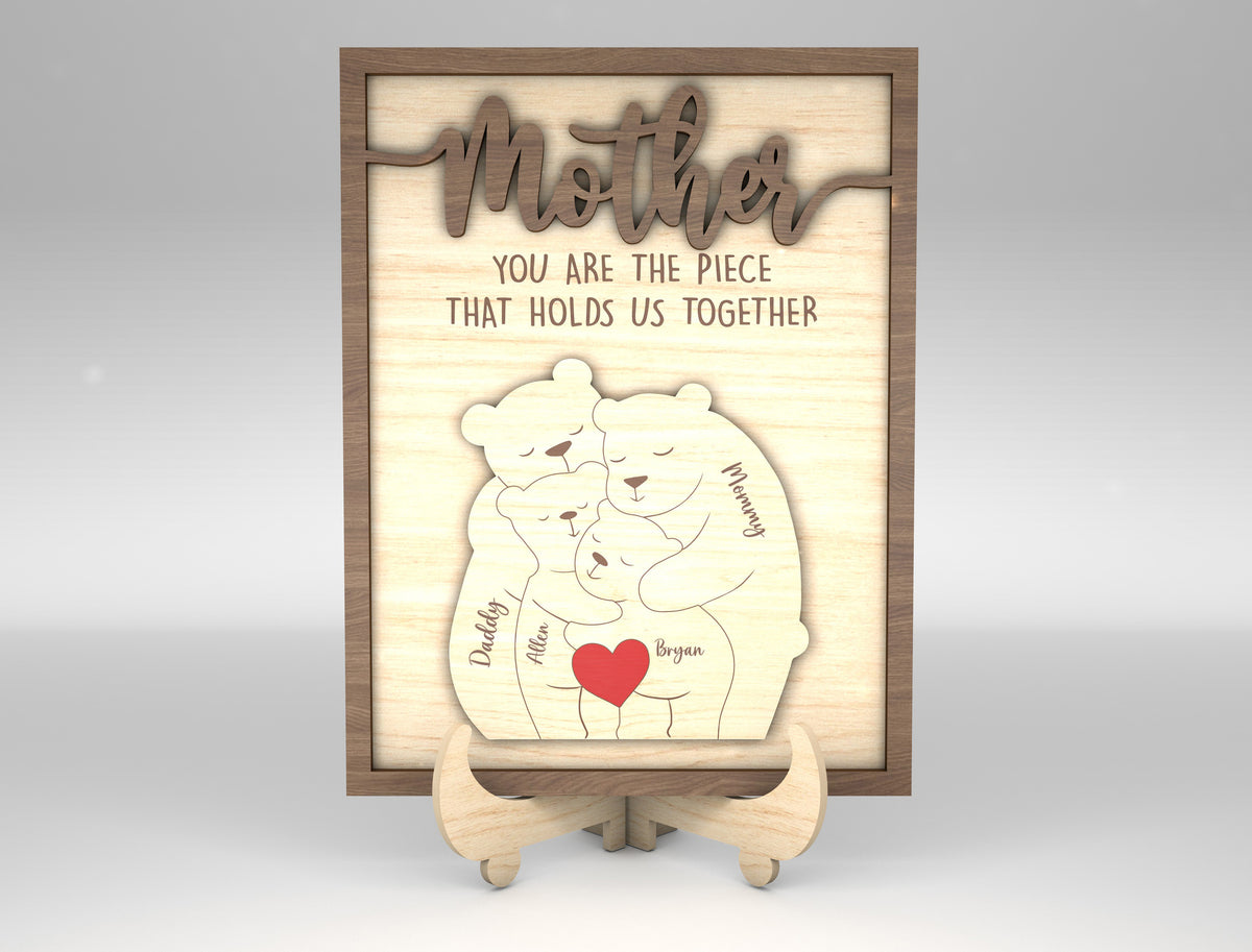 Bear Family, First Mom Now Grandma Gift, Grandma Garden, Mothers Day Gifts